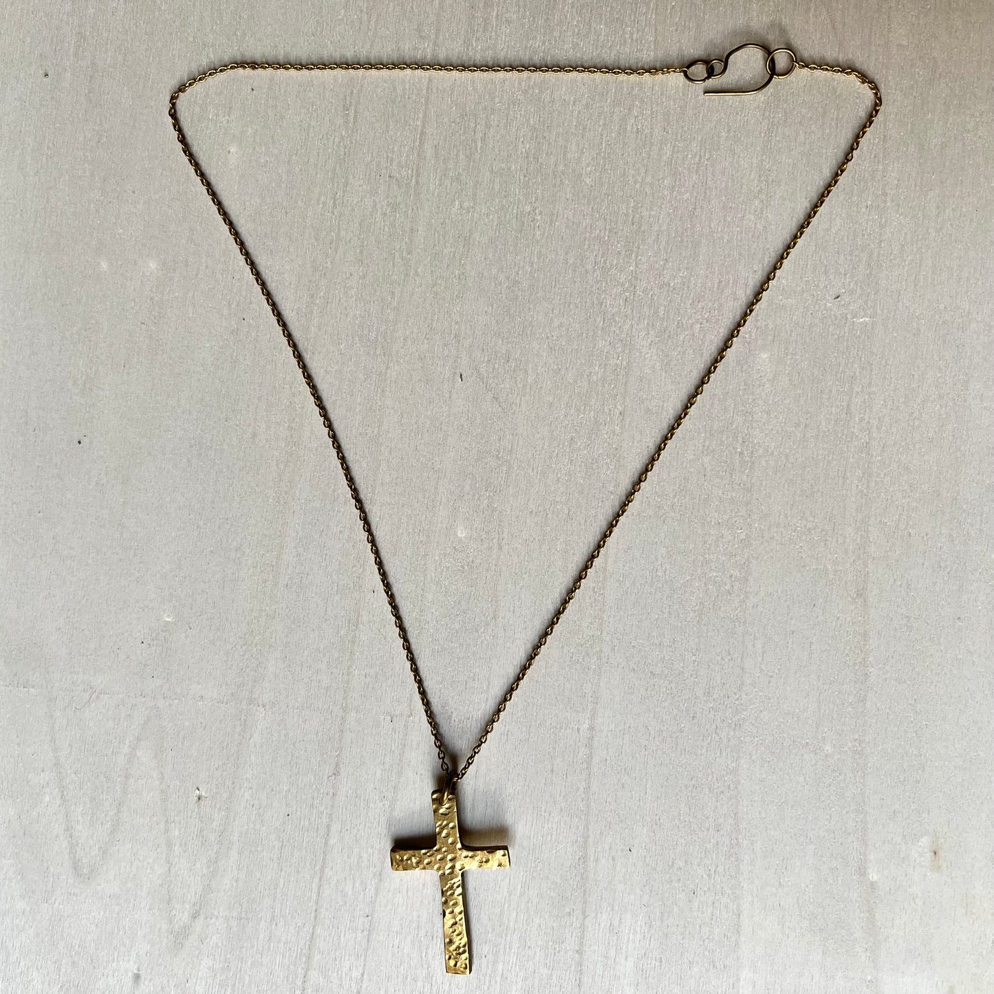 'Umutoni' Rwandan Upscaled Brass Crucifix Necklace