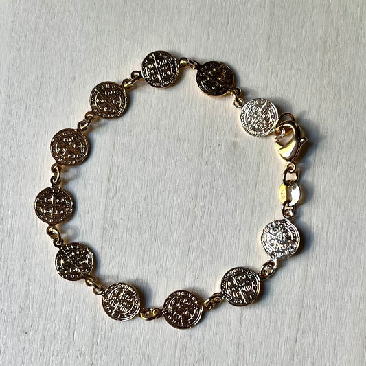 'Caleb' Saint Benedict Medal Bracelet