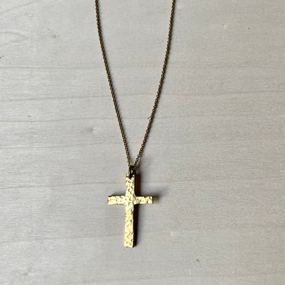 'Umutoni' Rwandan Upscaled Brass Crucifix Necklace