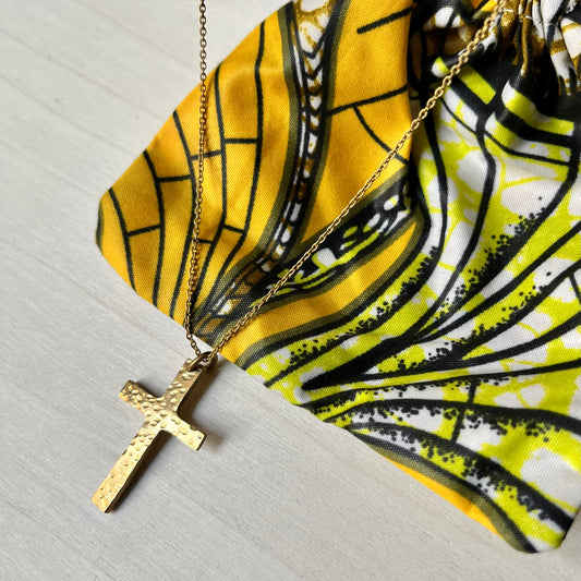 'Umutoni' Rwandan Upscaled Brass Crucifix Necklace