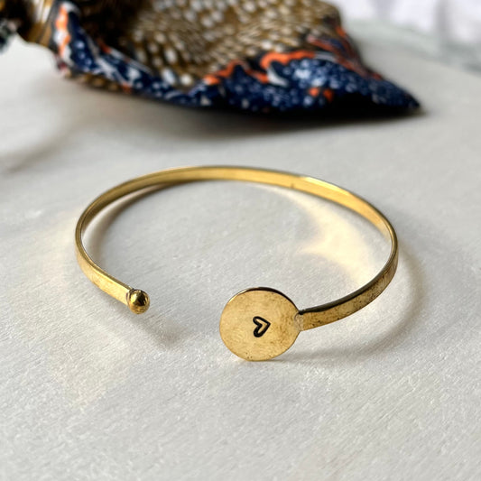 'Simbi' Rwandan Upscaled Brass Heart Bracelet