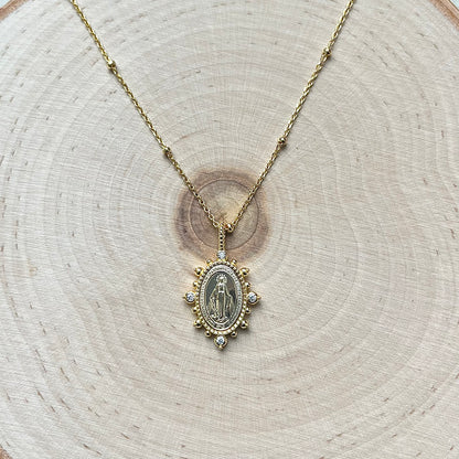 ‘Sky’ Miraculous Medal Pendant Necklace