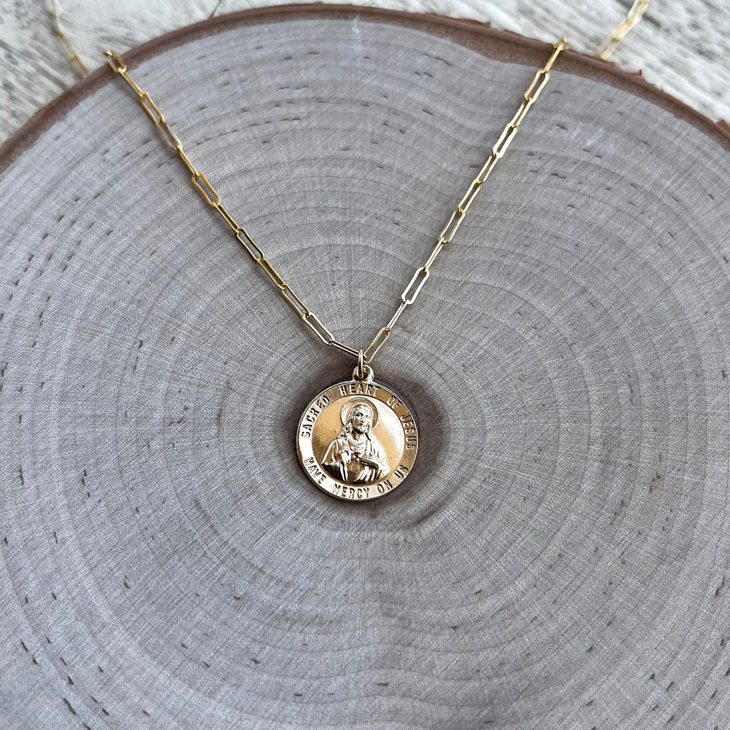 'Emmanuel' Sacred Heart Pendant Necklace