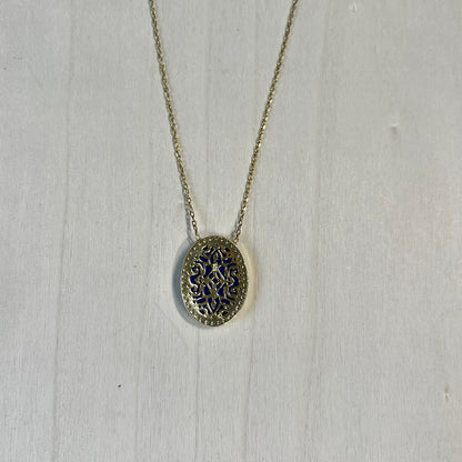 'Anna' Our Lady of Guadalupe Blue Pendant Necklace
