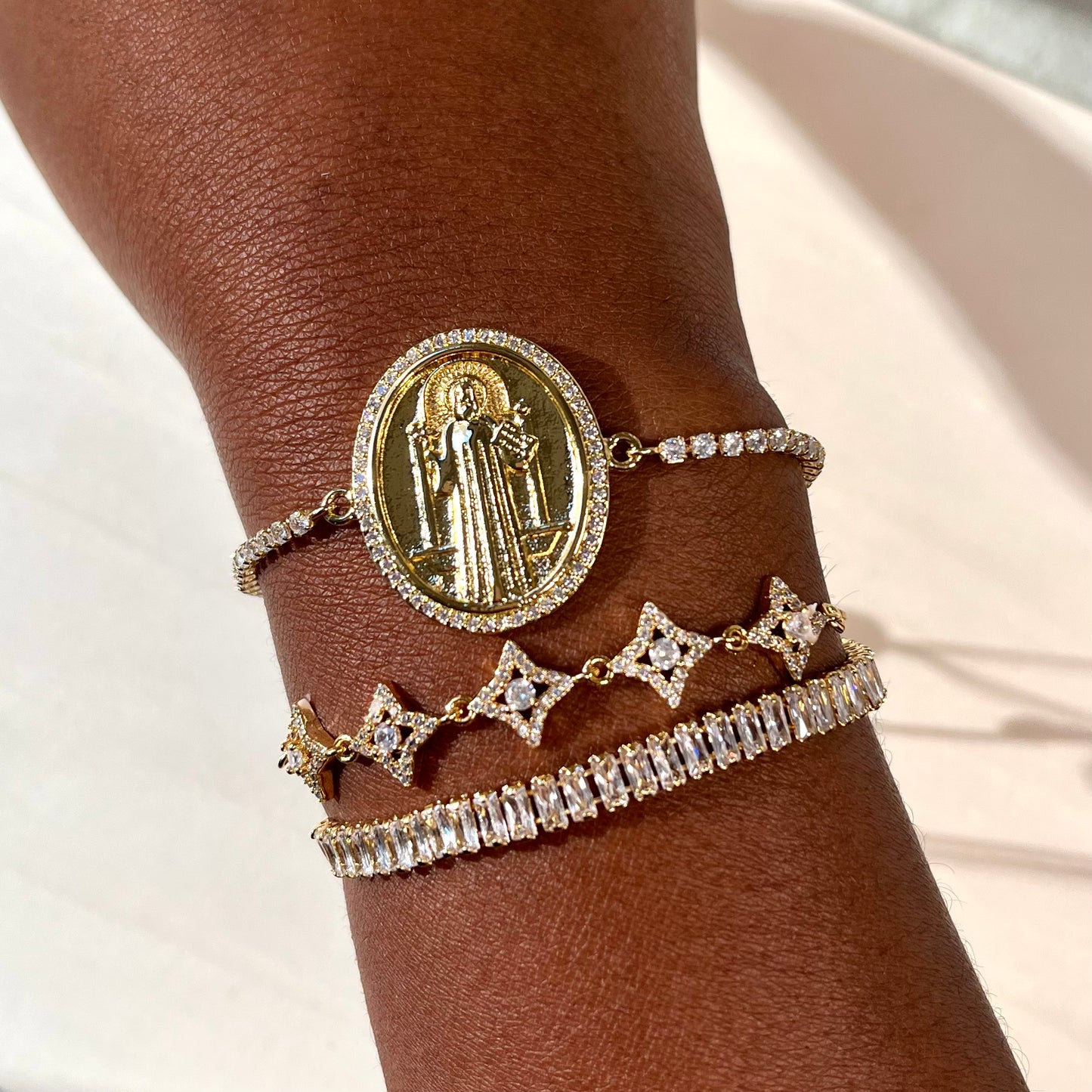 'Jordan' Gold Jesus Bracelet