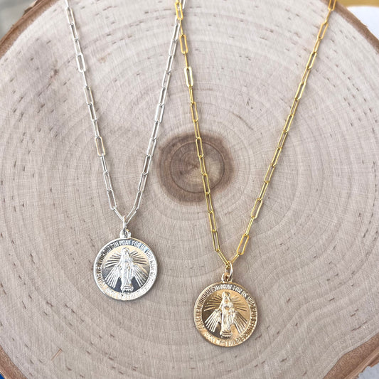 'Maria' Miraculous Medal Necklace