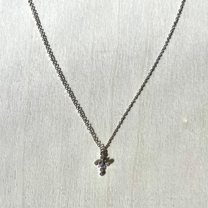 'Jeremiah' Miniature CZ Cross Necklace